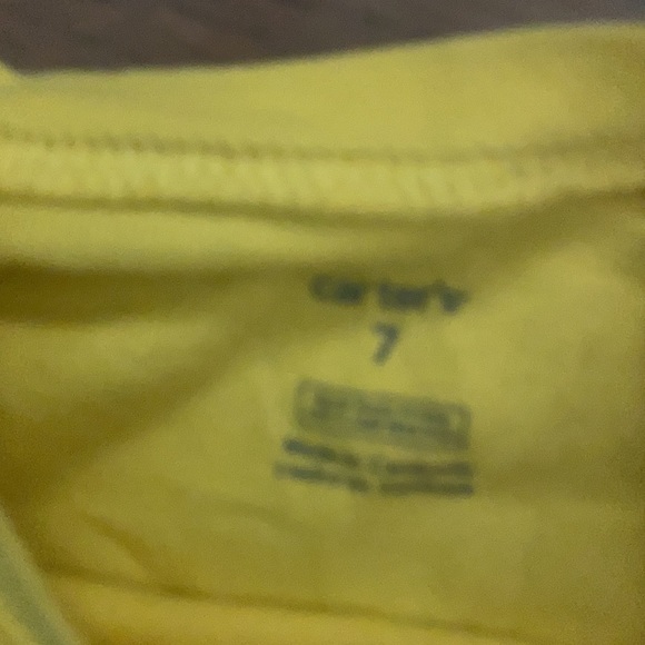 Carter’s Yellow Dinosaur TEE Shirt SZ 7 - Picture 3 of 4